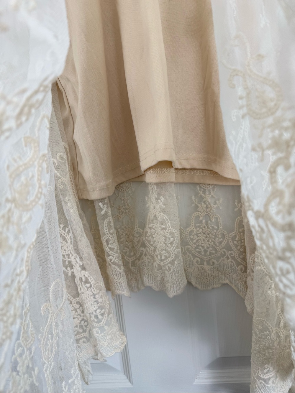 Ryu Anthropologie Whimsigoth Victorian Open Knit and Lace Embroidered Top Large - Picture 5 of 6